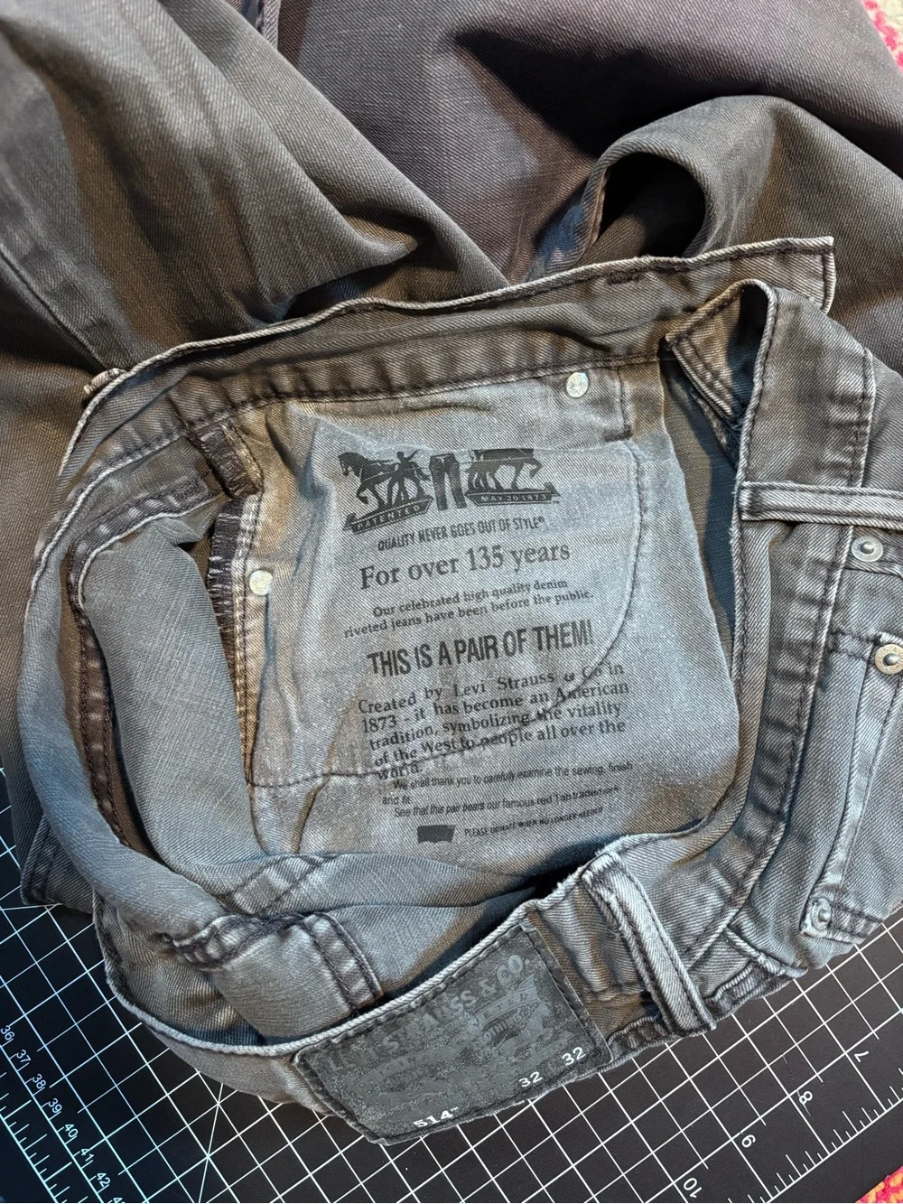 514 Levi’s Jean - Dark Gray Straight Leg Fit Sz 32x32
